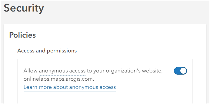 Anonymous access Anonymous access