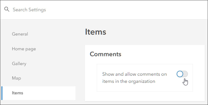 Enable or disable item comments