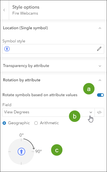 Rotate symbols based on attribute values