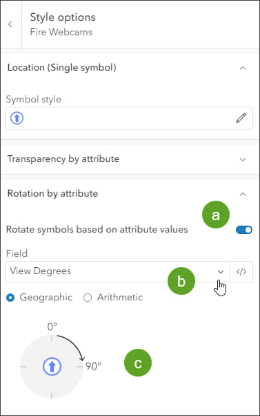Rotate symbols based on attribute values Rotate symbols based on attribute values
