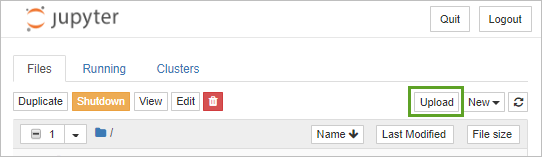 Upload file to Jupyter Notebooks