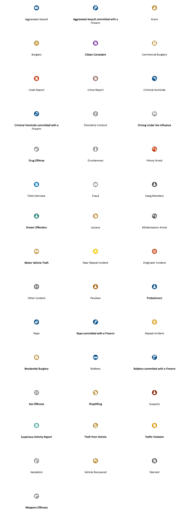 Law Enforcement symbols added to the ArcGIS Online March 2019 release