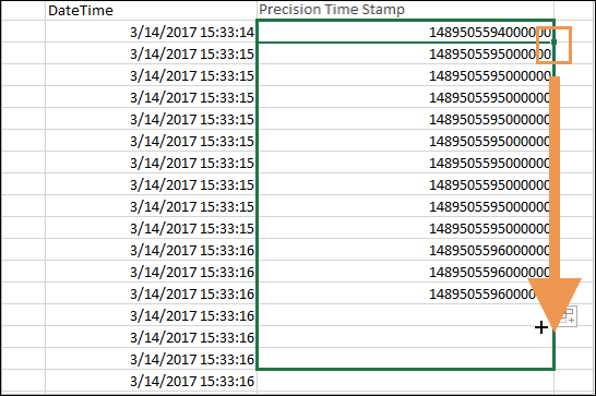 Drag the autofill box down to automatically convert the remaining values