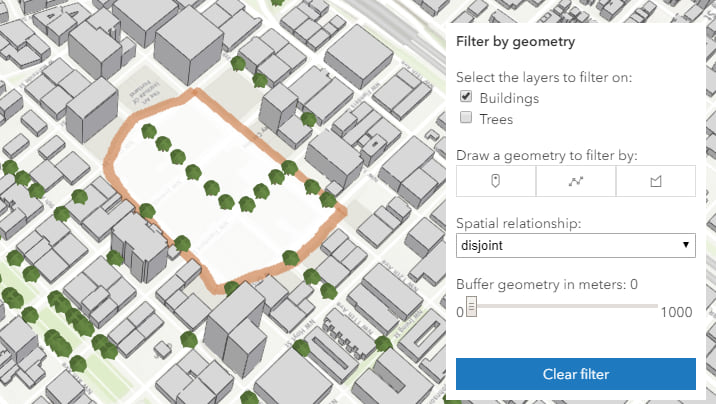 3D client-side feature layer filtering