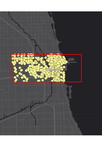 Subset of data in Chicago with a bounding box
