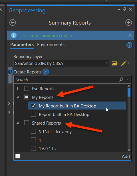 Available custom reports