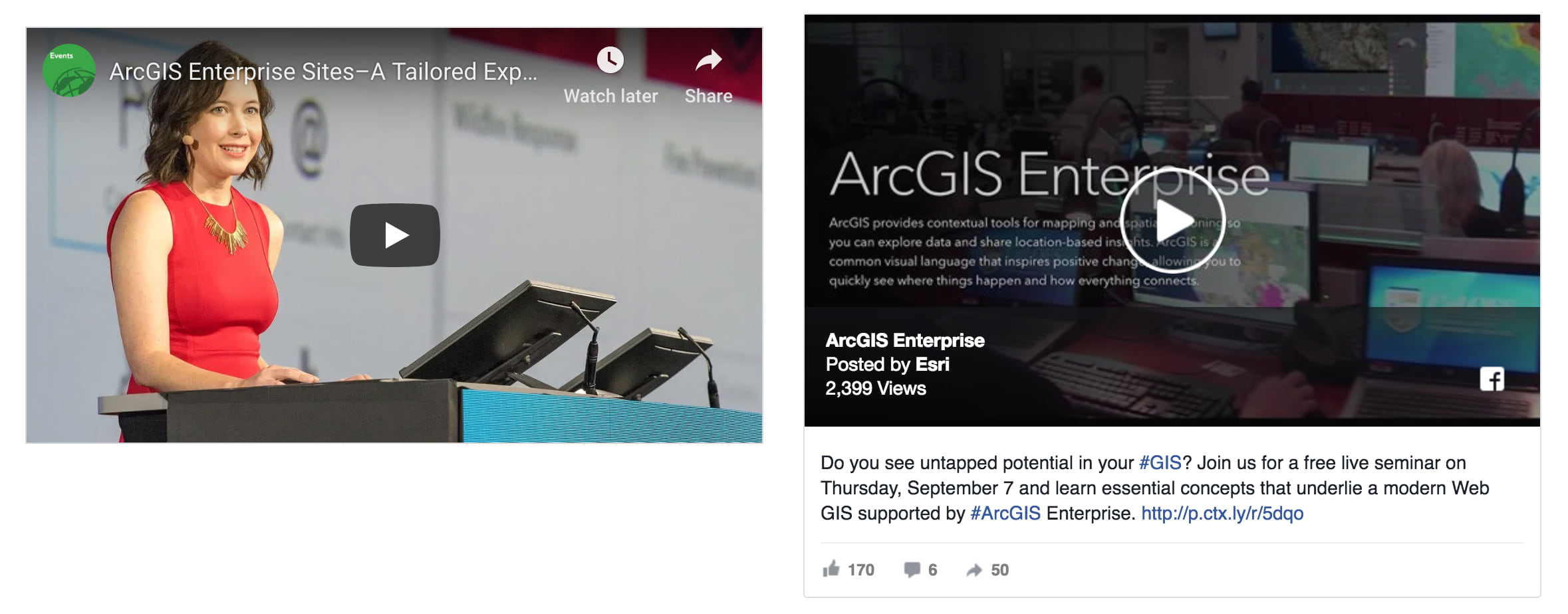 YouTube and Facebook videos shared to a site YouTube and Facebook videos shared to a site