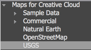 USGS Data Group in Maps for Creative Cloud