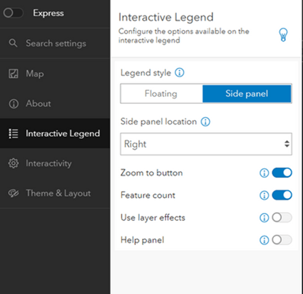 Configuration panel option to choose layout.