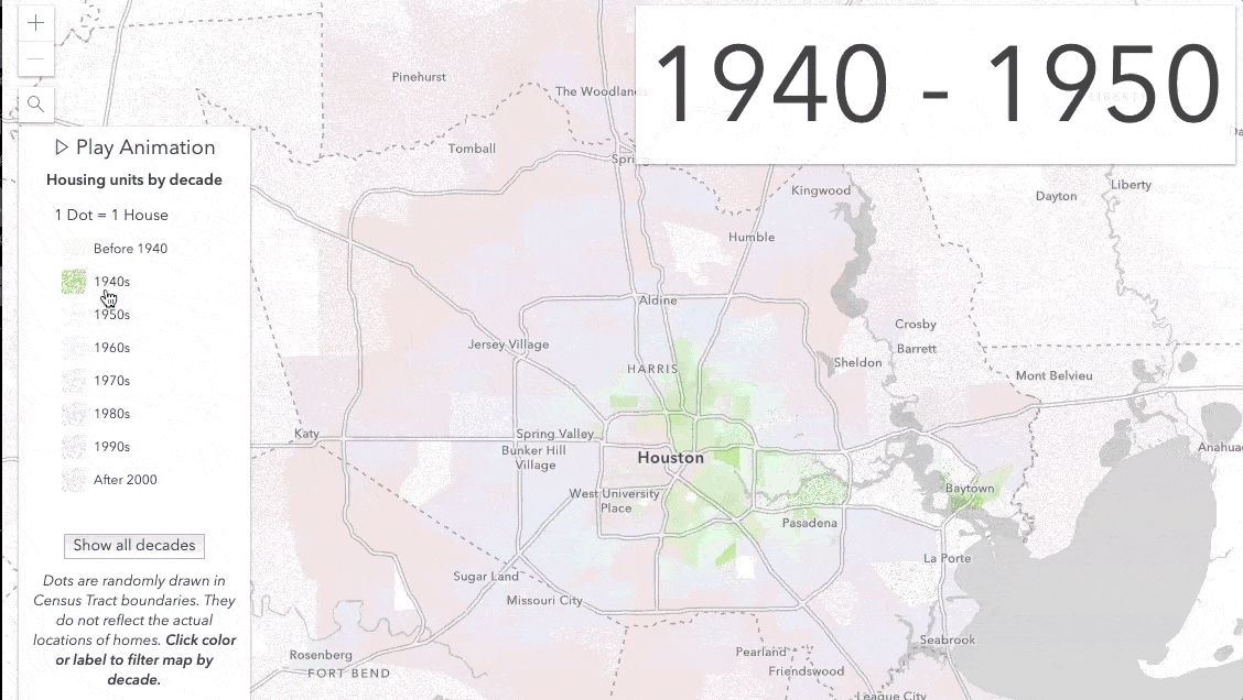 Housing by construction year in Houston, Texas. Housing by construction year in Houston, Texas.