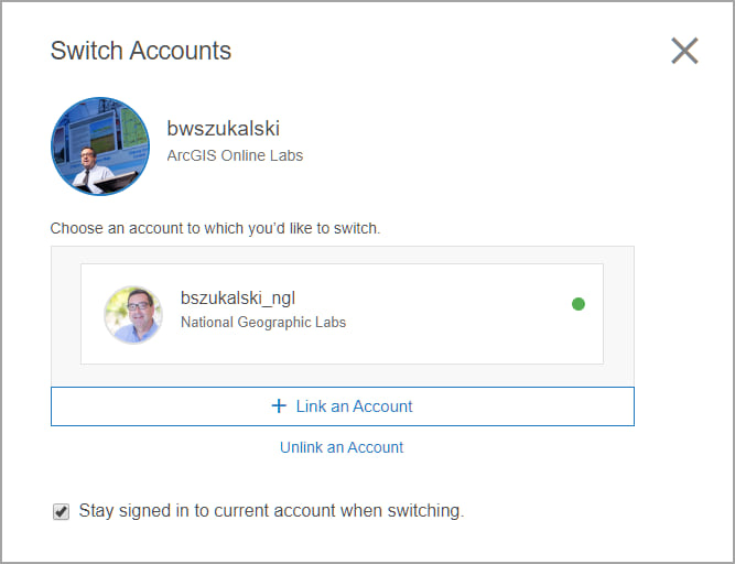 Account switcher