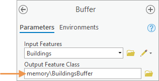 Saving geoprocessing output to memory Saving geoprocessing output to memory