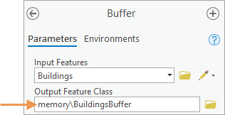 Saving geoprocessing output to memory