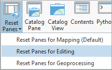 Reset panes for editing