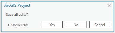 Dialog prompting to save or discard edits