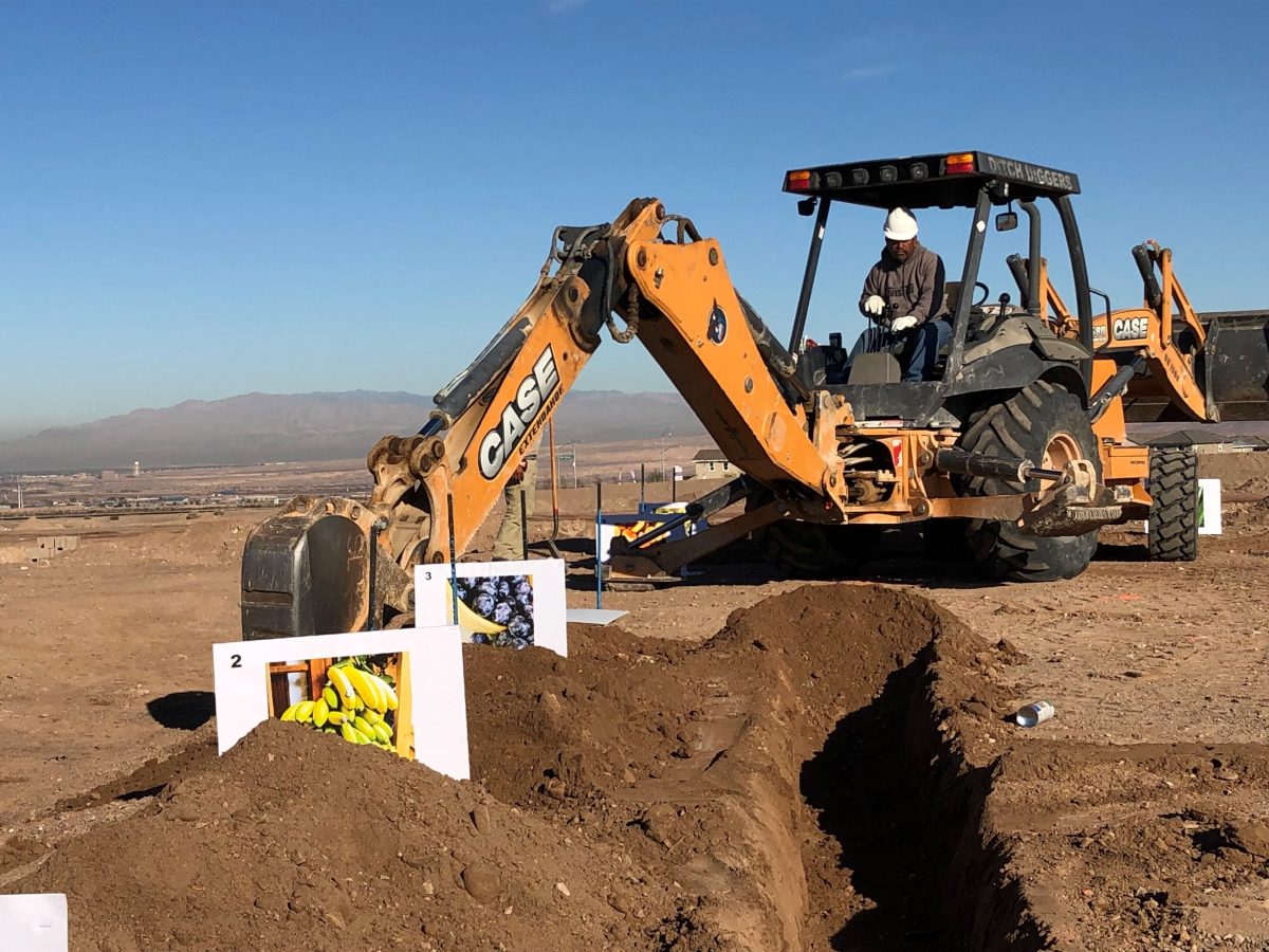 Excavator and Fruit – Silver Lake Construction, Las Vegas, NV. Image courtesy Argis Solutions and Silver Lake Construction. Excavator and Fruit – Silver Lake Construction, Las Vegas, NV. Image courtesy Argis Solutions and Silver Lake Construction.