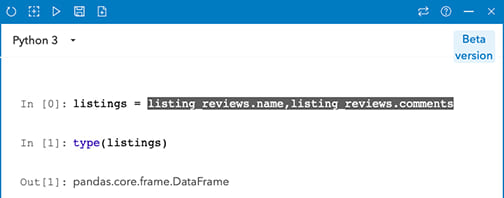 Using an Insights data set in the console