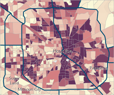 Map with normalized values