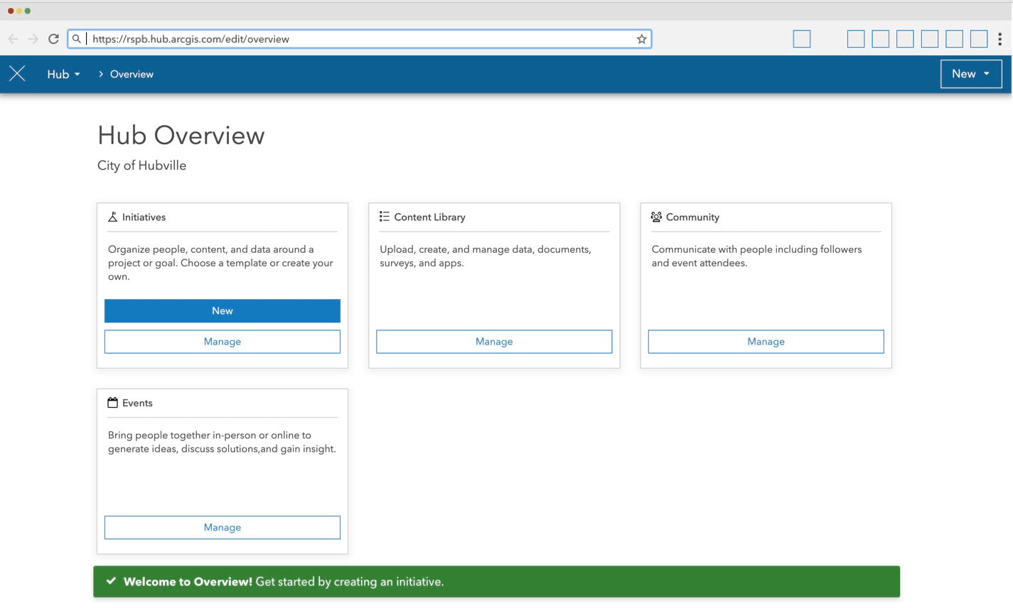 Desktop view of Hub Overview Desktop view of Hub Overview