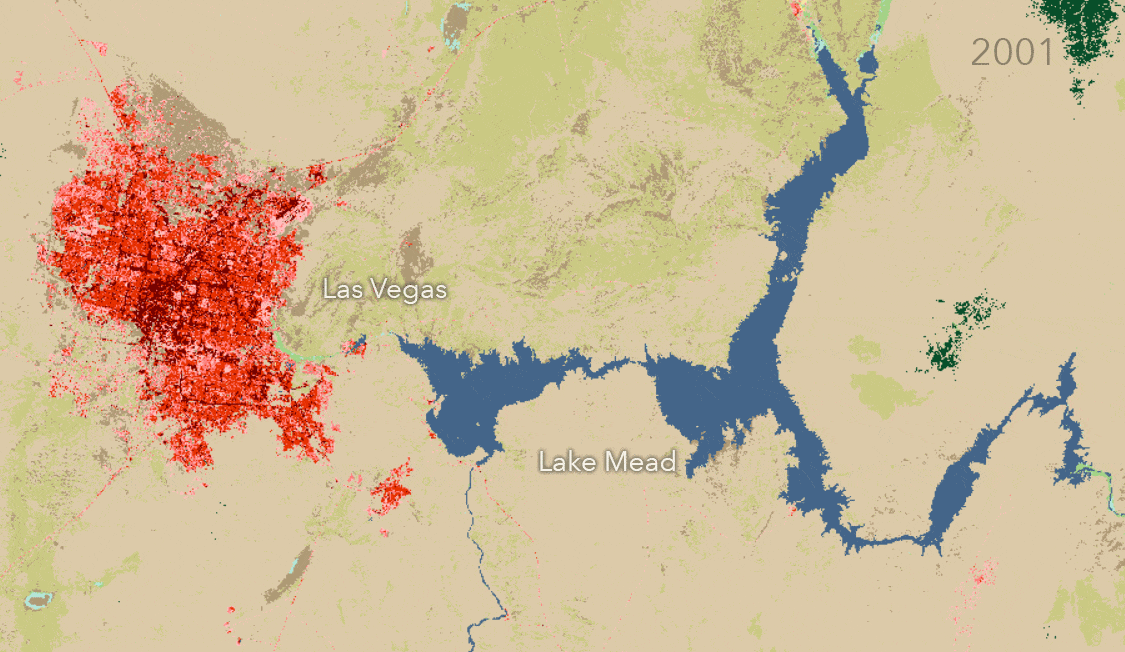 Change in Las Vegas-Lake Mead from 2001 to 2016 Change in Las Vegas-Lake Mead from 2001 to 2016