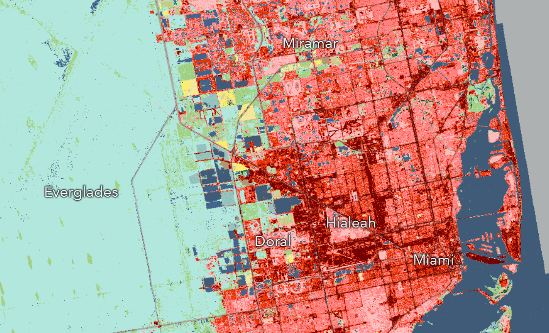 Change in Miami from 2001 to 2016