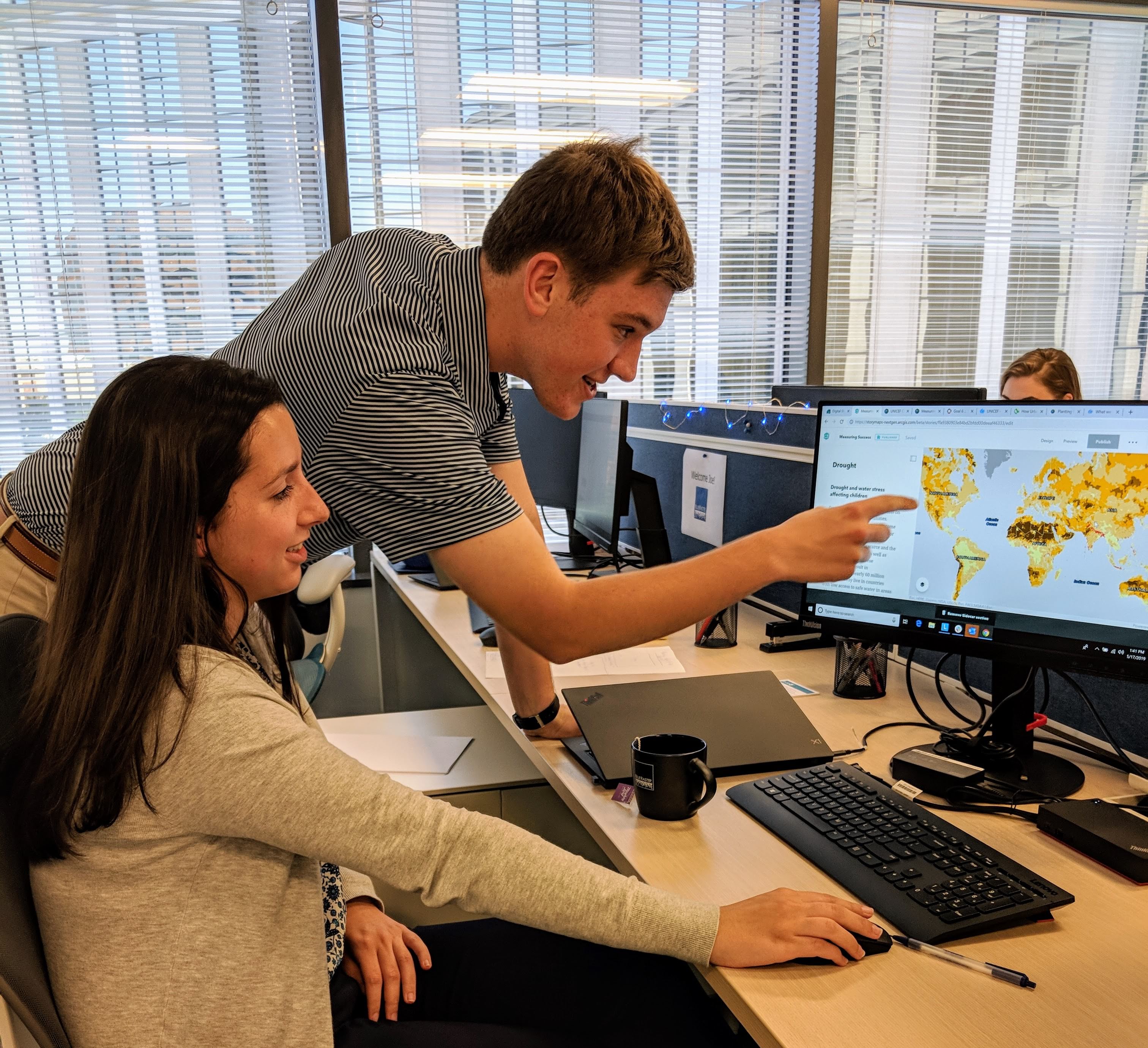 Joe and Kelly try out the new ArcGIS StoryMaps beta to build their Measuring Success story. Joe and Kelly try out the new ArcGIS StoryMaps beta to build their Measuring Success story.