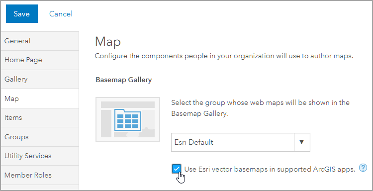 Set vector basemap default