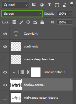 Screen blend mode in Photoshop