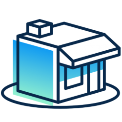 A building indicating SafeGraph Places business listings POI data in ArcGIS Business Analyst.