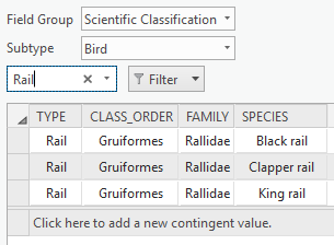 The Contingent Values view within ArcGIS Pro