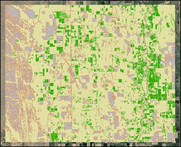 SAVI data with an assigned color map