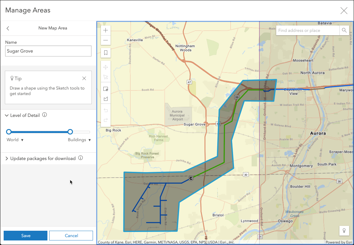 Pre-planned map areas can now be irregularly shaped.