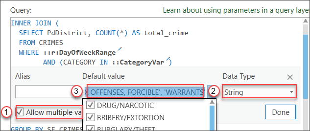 Defining CategoryVar discrete parameter