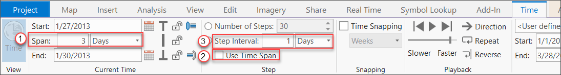 Time tab settings to compute moving/rolling average rainfall