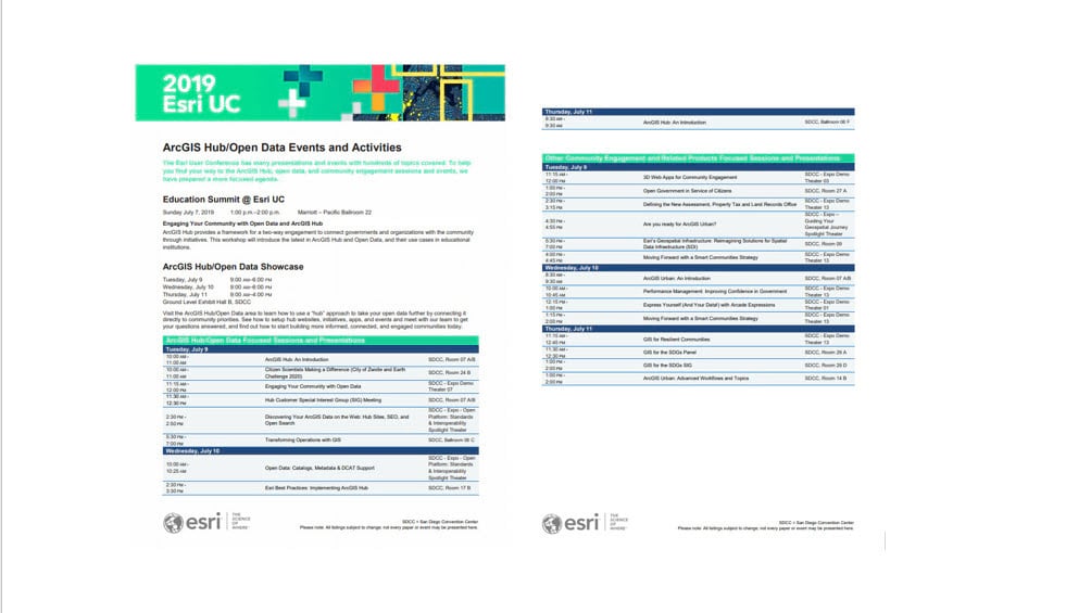 ArcGIS Hub sessions at 2019 Esri User Conference ArcGIS Hub sessions at 2019 Esri User Conference
