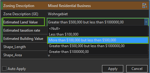 Update field value using coded value domain