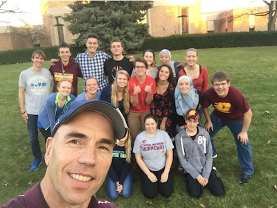 Mark Francek and his students pose for a group photo