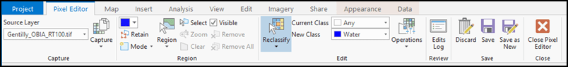 Pixel Editor tab and tool ribbon