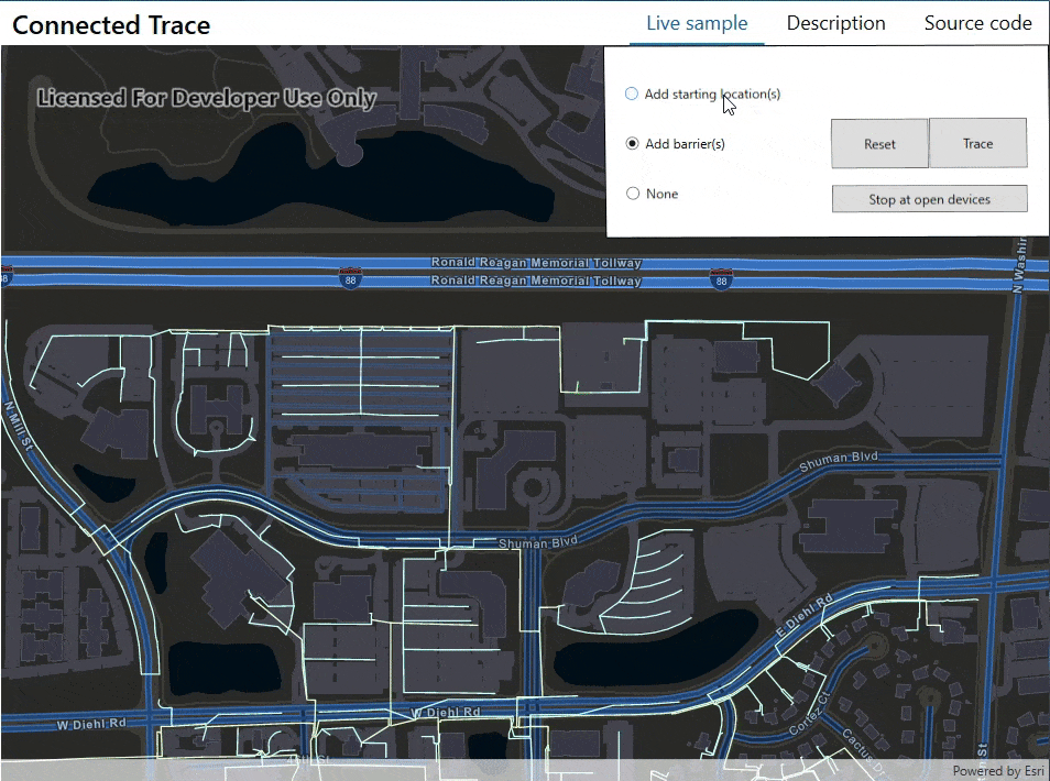 Utility network connected trace Utility network connected trace