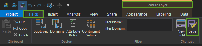 Save Layer Field changes