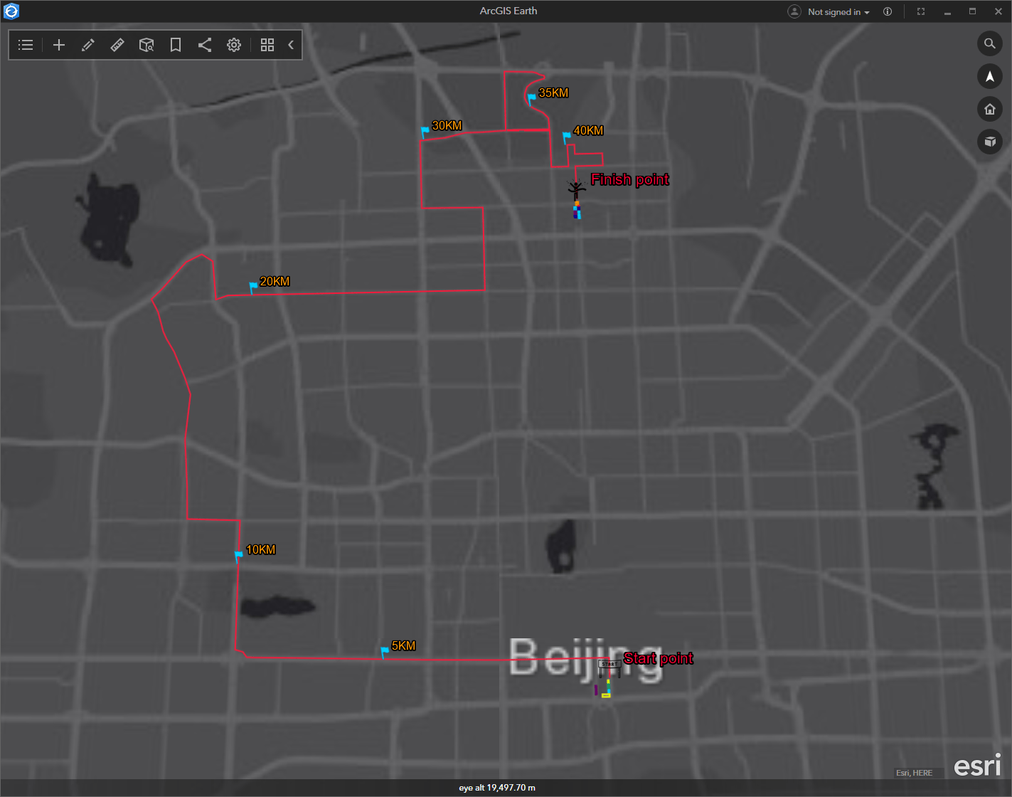 Draw the racecourse in ArcGIS Earth