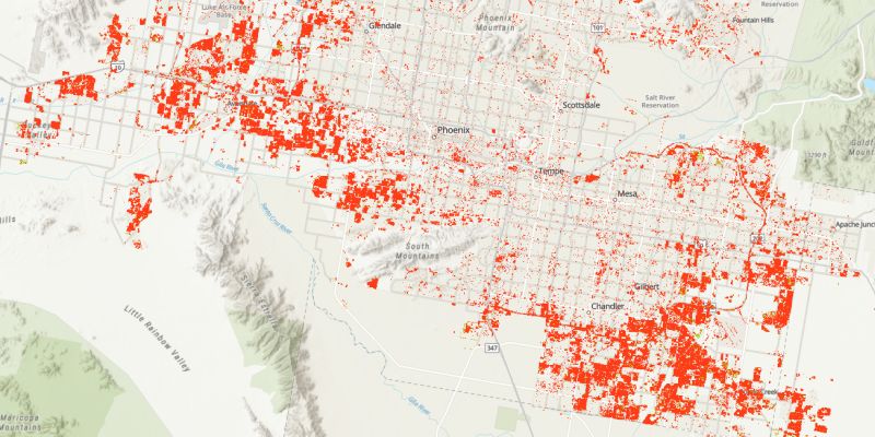 Image of Impervious Surface Change in Phoenix, Arizona Image of Impervious Surface Change in Phoenix, Arizona