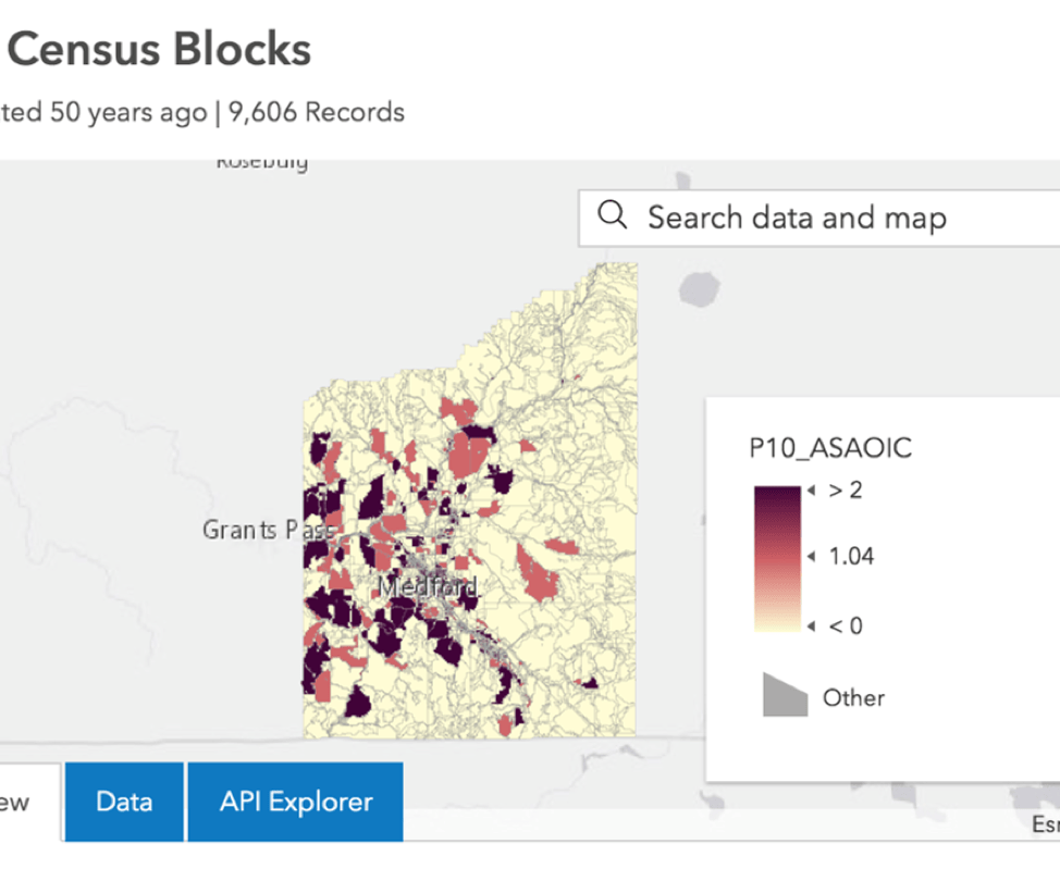 Census block layers.