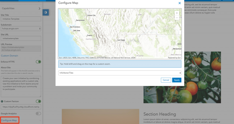Basemap configuration. Basemap configuration.