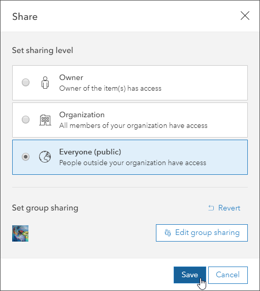 Save group sharing