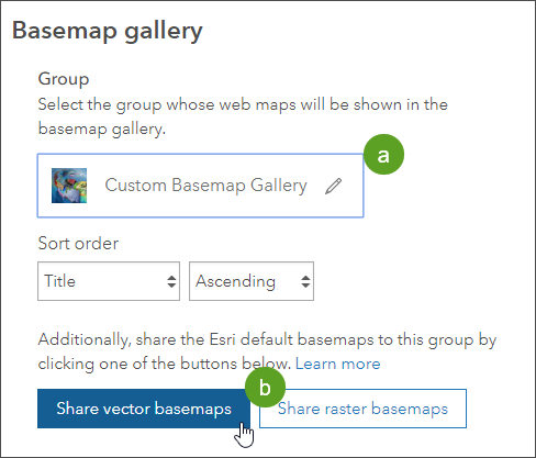 Basemap Gallery settings