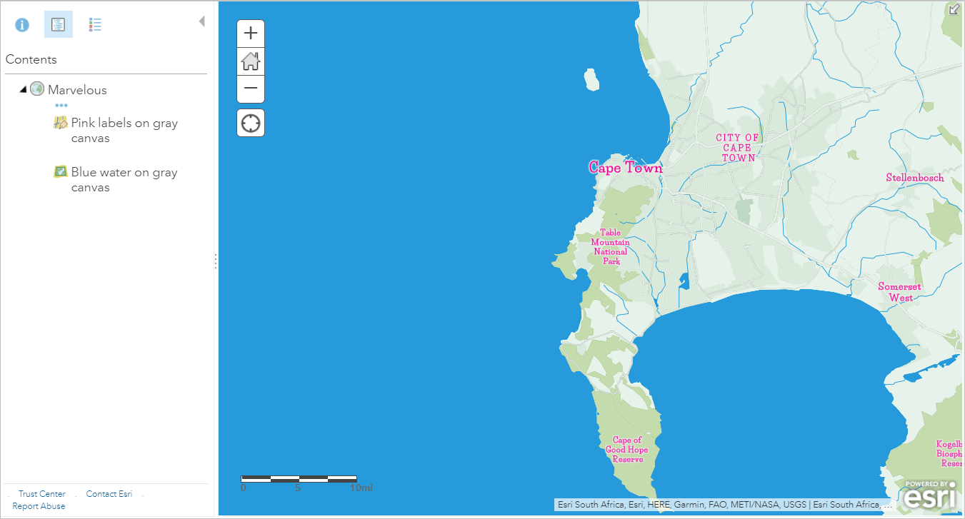 Map with customized layer styles Map with customized layer styles