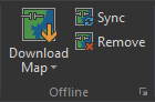 Offline group on the Map ribbon of ArcGIS Pro Offline group on the Map ribbon of ArcGIS Pro