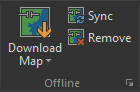 Offline group on the Map ribbon of ArcGIS Pro