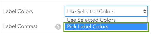 Pick Label Colors selected for label contrast